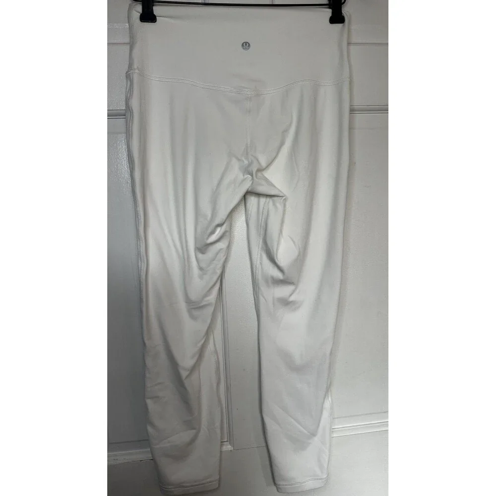 Lululemon Align White Ankle Leggings 25" High Waist Regular Women's Size 8 - Picture 6 of 7